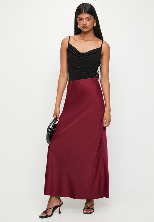 Superbalist - Bias maxi slip skirt - dk plum