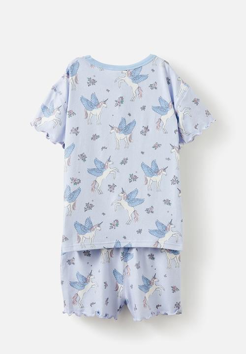 Cotton On - Dani short sleeve pyjama set - multi/unicorn floral