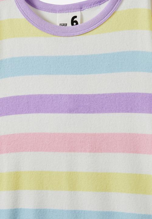 Cotton On - Dani short sleeve pyjama set - multi/bold rainbow stripe