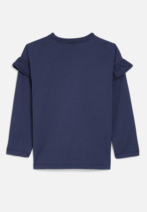 Pop Candy - Frill tee - navy