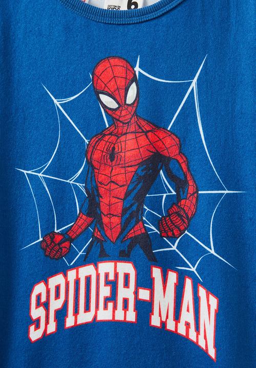 Cotton On - Damon short sleeve pyjama set license - lcn mar petty blue/spiderman 