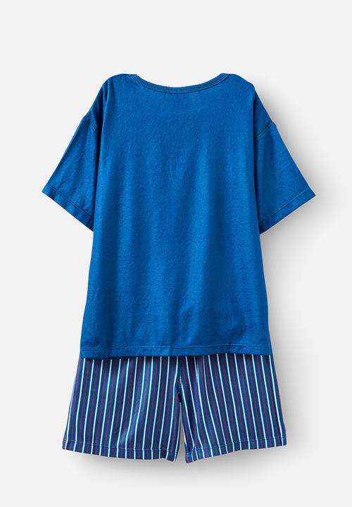 Cotton On - Damon short sleeve pyjama set license - lcn mar petty blue/spiderman 