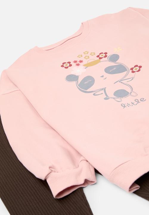 Pop Candy - Sweat top & legging set-pink & black