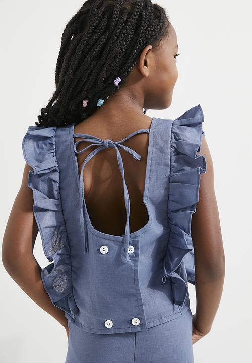 Pop Candy - Frilled top and bottom set - blue