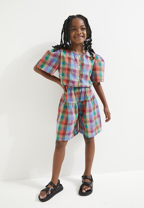Pop Candy - Gingham top & bottom set - multi