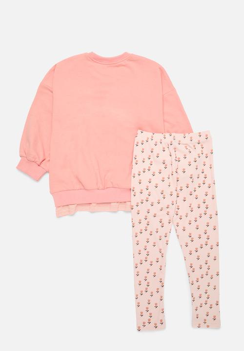 Pop Candy - Printed sweat top & legging set - pink
