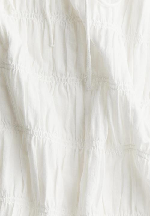 H&M - Smocked bodycon dress - cream 