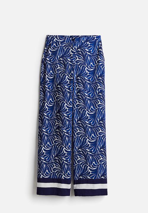 H&M - Wide trousers - dark blue patterned