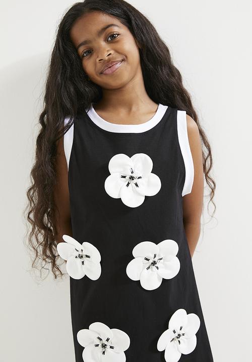 Pop Candy - Floral décor dress - black & white