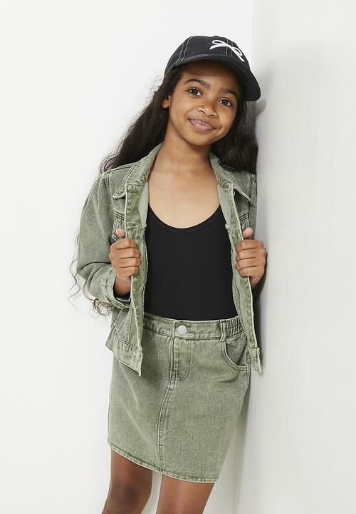 Pop Candy - Trucker jacket & skirt set - green 