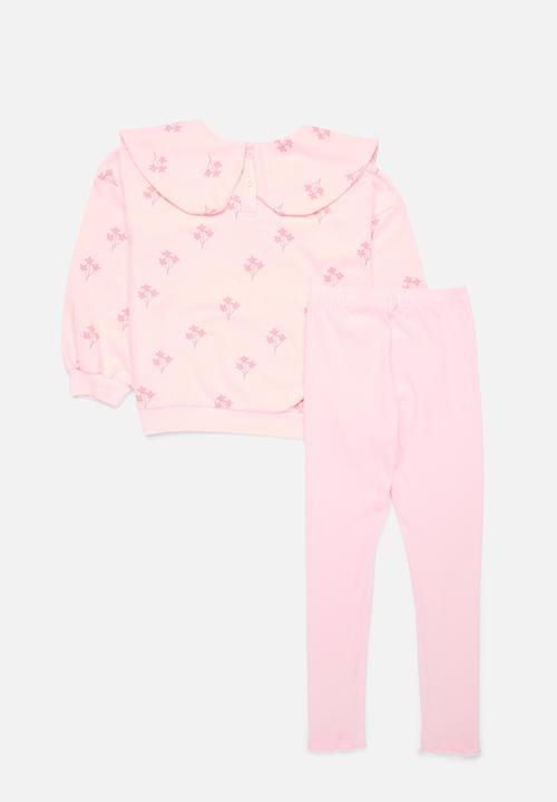 Pop Candy - Peter pan sweat top & legging set-pink