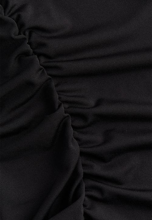 H&M - Gathered one-shoulder dress - black