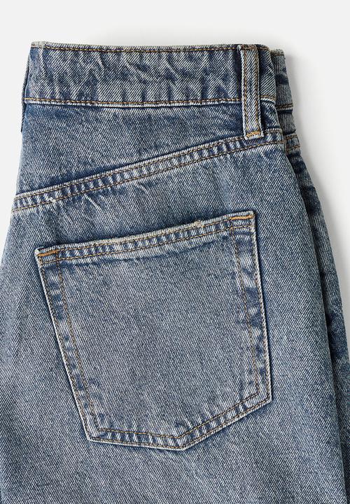 H&M - High-waisted denim shorts - denim blue