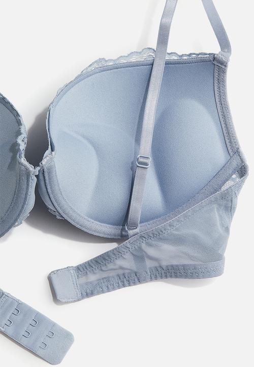 H&M - Lace super push-up bra - light blue 