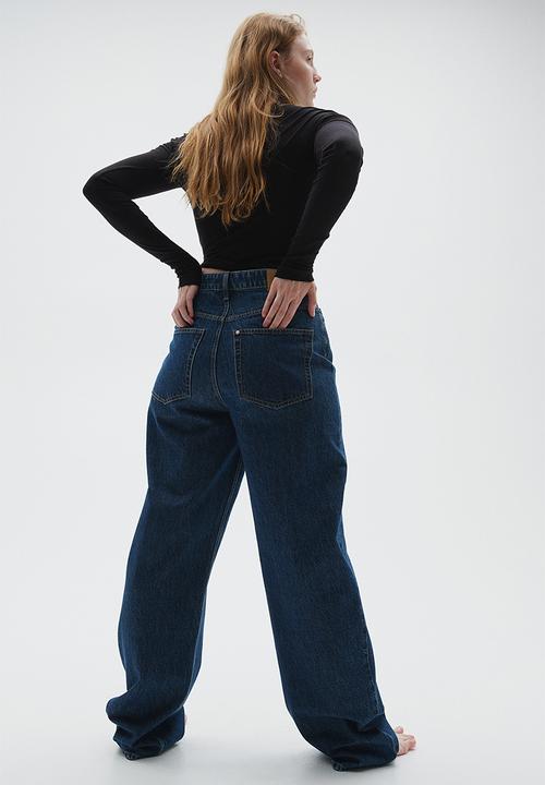 H&M - Curvy fit baggy high jeans - denim blue