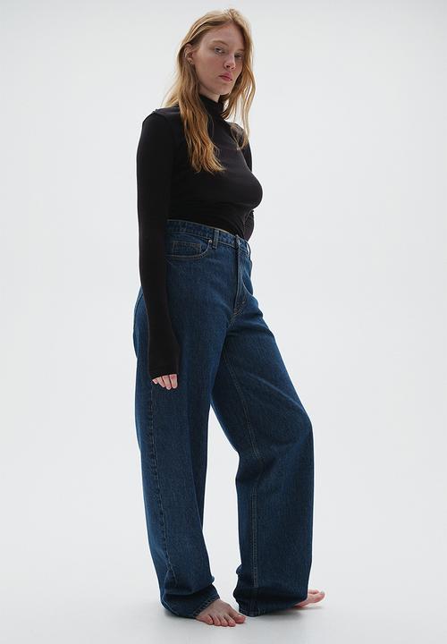H&M - Curvy fit baggy high jeans - denim blue