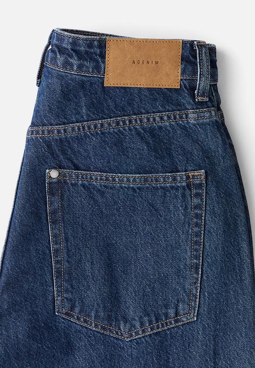 H&M - Curvy fit baggy high jeans - denim blue