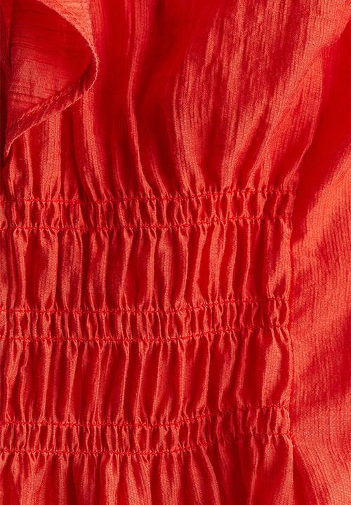 H&M - Textured-weave blouse - bright red