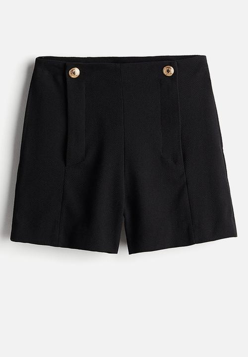 H&M - Button-detail shorts - black