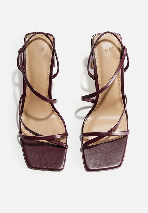 H&M - Block-heeled sandals - burgundy