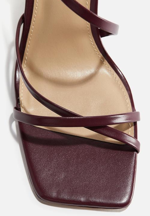 H&M - Block-heeled sandals - burgundy