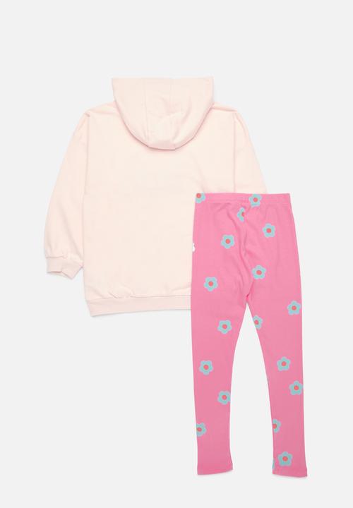 Pop Candy - Printed hoodie & legging set-pink