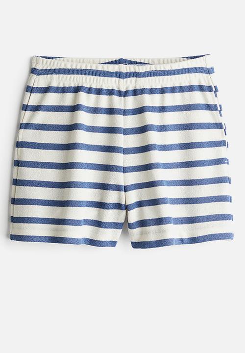 H&M - Jersey shorts - white & blue striped