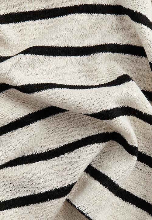 H&M - Jersey shorts - cream/black striped