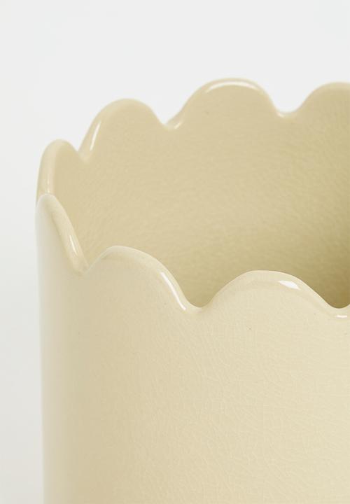 H&M - Crackle-glaze plant pot - beige