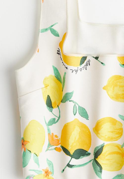 H&M - Cropped vest top - cream lemons