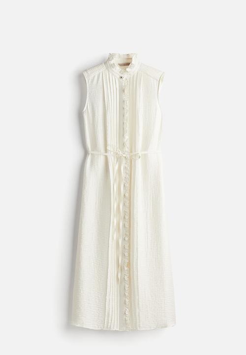 H&M - Frill-trimmed muslin dress - white