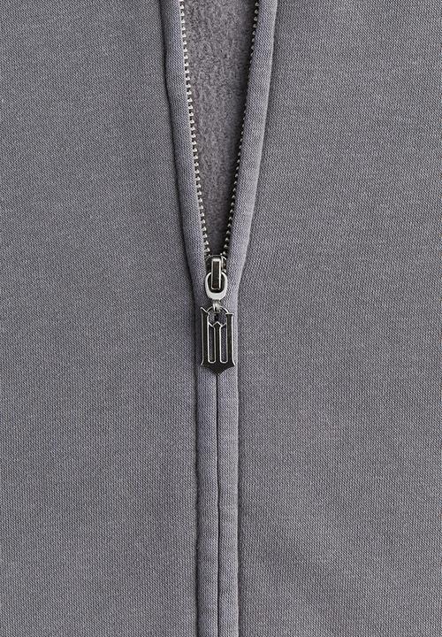 H&M - Printed zip-through hoodie - grey/wicked