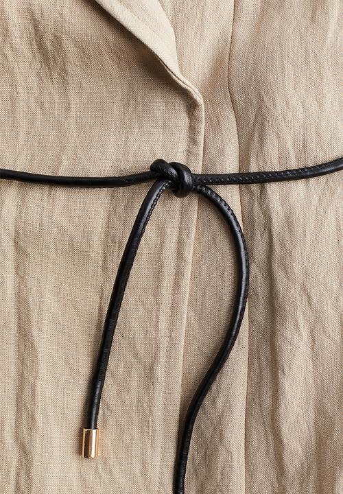 H&M - Tie-belt blazer dress - beige