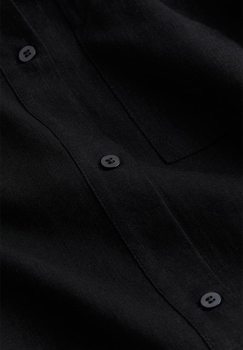 H&M - Linen-blend shirt - black