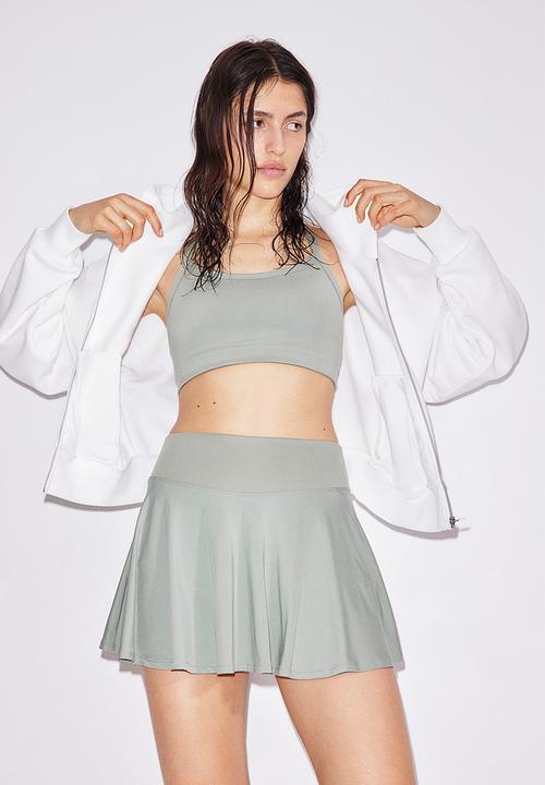 H&M - Drymove™ circle-cut tennis skirt - light khaki green