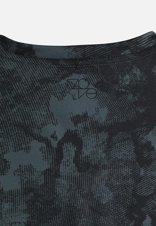 H&M - Regular fit sports top in drymove™ - black/petrol 