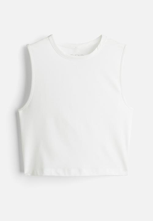 H&M - Cropped sports top in drymove™ - white