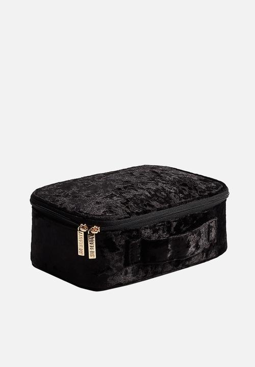 H&M - Crinkled velvet make-up bag - black