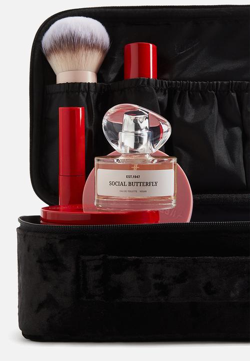 H&M - Crinkled velvet make-up bag - black