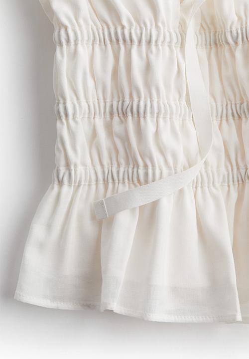 H&M - Smocked bandeau top - white