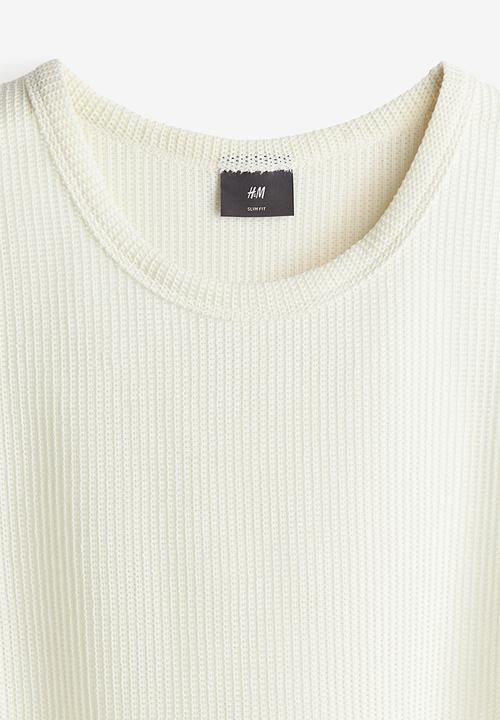 H&M - Slim fit knitted vest top - white