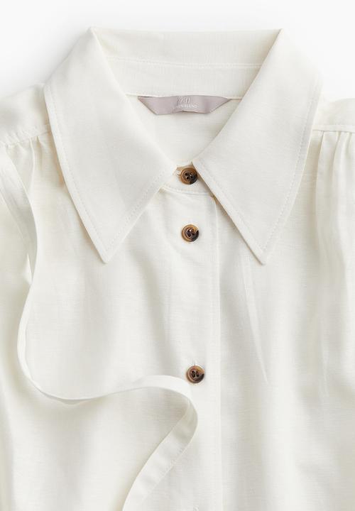 H&M - Linen-blend shirt dress - white