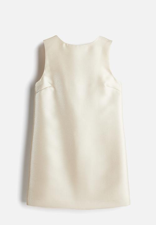 H&M - Bow-detail sleeveless dress - light beige 
