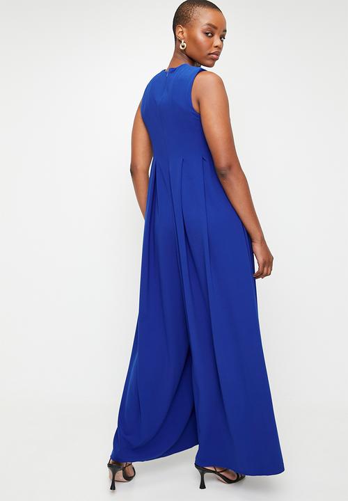 edit - Wideleg Pleated Jumpsuit - Blue
