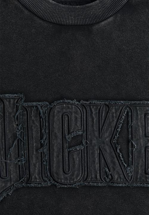 H&M - Washed-look appliquéd sweatshirt - black/wicked
