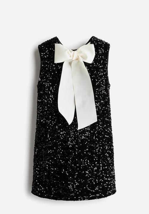 H&M - Sequined tie-back dress - black