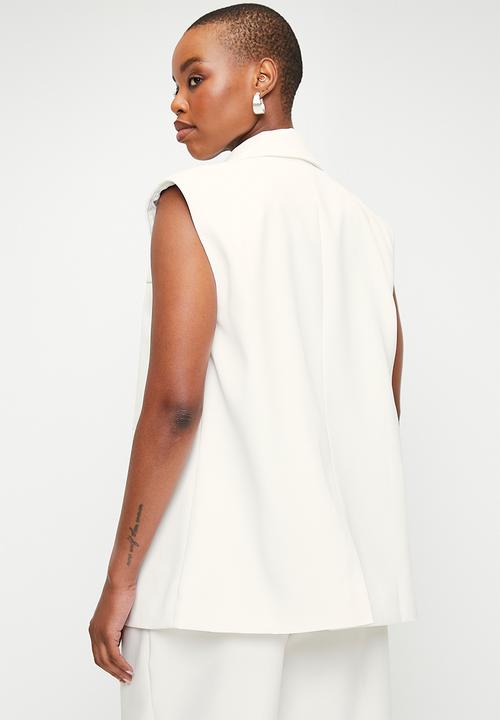 edit - Sleeveless blazer co-ord - milk