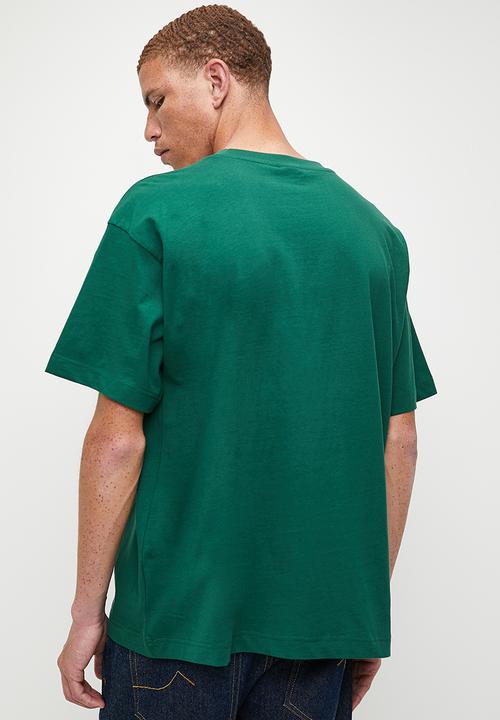 Cotton On - Box Fit Text T-Shirt - Evergreen/Midnight Memoir