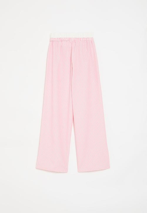 Pop Candy - Contrast waistband pants-pink