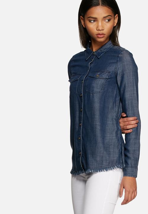 ONLY - Nova raw denim shirt